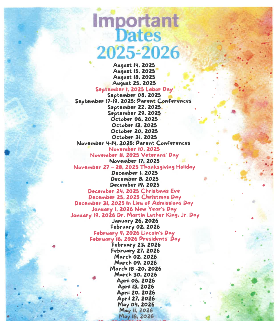 Important Dates to Remember